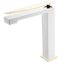 Смеситель для раковины Boheme Q 142-CRG.2 Хром Золото — фото 1, Смесители