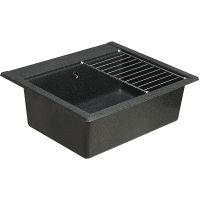 Кухонная мойка Aquaton Делия 60 1A715232LD210 Графит — фото 4, Кухонные мойки