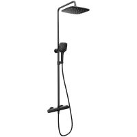 Душевая система Ravak Flat FL 091.20BL X070443 с термостатом Черная матовая — фото 1, Душевые стойки