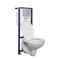 Комплект унитаза с инсталляцией Santeri Альфа 1.3816.4.S00.00B.0 с сиденьем Микролифт и клавишей смыва Хром — фото 2, Комплекты унитаз + инсталляция