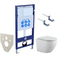 Комплект унитаза с инсталляцией Aquatek Set Aquatek Европа-KKI2 с сиденьем Микролифт — фото 1, Комплекты унитаз + инсталляция