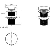 Донный клапан Boheme 612-GM click-clack Оружейная сталь — фото 2, Донные клапаны