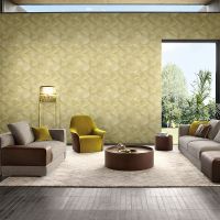 Обои Zambaiti Parati Trussardi V 21849 Винил на флизелине (0,7*10) Желый/Золото, Геометрия — фото 2, Обои для стен