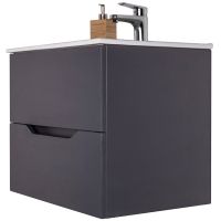 Тумба с раковиной Orange Line 60 Li-60Tug+Ra подвесная Графит матовый — фото 5, Тумбы с раковиной