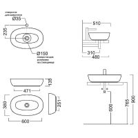 Товар: Раковина-чаша Kerama Marazzi Plaza 60 PLR.wb.60 Белая глянцевая - фото 4 Раковина-чаша Kerama Marazzi Plaza 60 PLR.wb.60 Белая глянцевая — фото 4, Раковины накладные