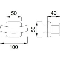 Двойной крючок Nofer Classic 09017.S Нержавеющая сталь матовая — фото 2, Крючки для полотенец