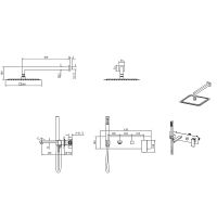 Душевая система Boheme Qubic 474-MG Золото матовое — фото 2, Душевое оборудование. Душевая программа