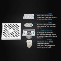 Душевой трап Gappo G81050 с решеткой Хром — фото 7, Трапы для душа