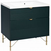 Тумба с раковиной Veedi Monte Lux 90 14000014 Зеленая Золото — фото 2, Мебель для ванной