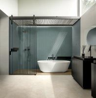 Керамическая плитка Marazzi Ragno Vida Struttura Foglia 3D Azzurro Rett RA6R настенная 30х90 см — фото 2, Керамическая плитка