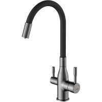 Смеситель для кухни Frap H96 F4396-15 Оружейная сталь — фото 1, Смесители для кухни