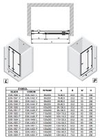 Душевая дверь New Trendy Avexa Black 140 R EXK-1559 профиль Черный стекло прозрачное — фото 14, Душевые двери в нишу