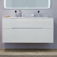 Тумба под раковину Jorno Modul 120 Mоl.01.122/P/W подвесная Белый глянец — фото 5, Тумбы под раковину