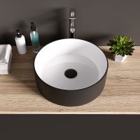 Раковина-чаша Grossman 36 GR-4040BW Белая Черная — фото 3, Раковины накладные