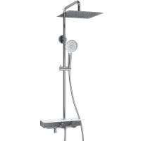 Душевая система WasserKRAFT A113.118.127.CH Thermo с термостатом Хром Белая — фото 5, Душевые стойки