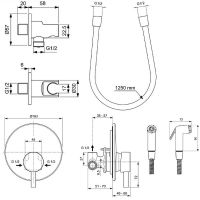 Гигиенический душ со смесителем Ideal Standard Ideal Spray BD651XG Черный матовый — фото 13, Душевое оборудование. Душевая программа