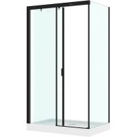 Душевой уголок Ceruttispa 120x80 Marbella 120B-L 7909 профиль Черный стекло прозрачное — фото 1, Душевые уголки