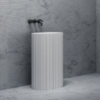 Товар: Раковина Abber Stein 58 AS2551-H Белая матовая - фото 2 Раковина Abber Stein 58 AS2551-H Белая матовая — фото 2, Раковины напольные