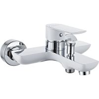 Смеситель для ванны Aquanet Arctic AF520-20СW 216776 Хром Белый — фото 1, Смеситель для ванны