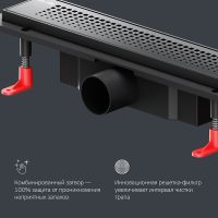 Душевой лоток AM.PM PrimeFlow 40 W02SC-P11-040-01BM с Черной матовой решеткой Cut Gradient — фото 13, Душевые лотки