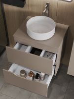 Тумба с раковиной Orange Line 60 Li-60TuLMDF+B09-360W подвесная Латте матовый — фото 4, Мебель для ванной