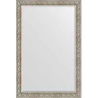 Зеркало Evoform Exclusive 180х120 BY 3632 с фацетом в багетной раме - Барокко серебро 106 мм — фото 1, Мебель для ванной