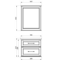 Комплект мебели для ванной ASB-Woodline Венеция 70 1195501 подвесной Белый с патиной Серебро — фото 12, Мебель для ванной