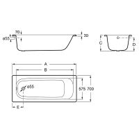 Товар: Стальная ванна Roca Contesa 160x70 23596000O без антискользящего покрытия - фото 5 Стальная ванна Roca Contesa 160x70 23596000O без антискользящего покрытия — фото 5, Ванны