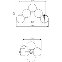 Настенный светильник Maytoni Modern Dallas MOD547WL-05B Дымчатый Черный — фото 4, Бра