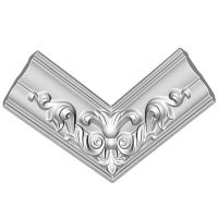 Внутренний угол для потолочного плинтуса Decomaster DP 350 R 170x57x53 мм — фото 1, Плинтуса напольные