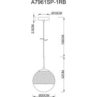 Подвесной светильник Artelamp Jupiter copper A7961SP-1RB Прозрачный Бронза красная — фото 3, Подвесные светильники