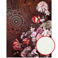 Фреска Ortograf Flower Dreams 31621 Фактура флок FLK Флизелин (2,1*2,7) Коричневый/Разноцветный, Цветы/Геометрия — фото 1, Фрески