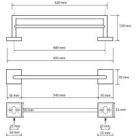 Полотенцедержатель Bemeta Beta двойной Хром арт-132204052 — фото 2, Полотенцедержатели