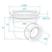 Сифон для душевого поддона RGW S-010-1 502411101-01 Белый — фото 3, Сифоны для поддонов