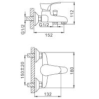 Товар: Смеситель для ванны Frap H14 F3014-B Хром - фото 2 Смеситель для ванны Frap H14 F3014-B Хром — фото 2, Смесители