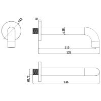 Излив для смесителя Whitecross Y gunmetal Y1200GM Оружейная сталь — фото 3, Комплектующие для душевого оборудования