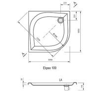Акриловый поддон для душа Ravak Galaxy Elipso LA 100х100 A22AA01210 Белый — фото 3, Акриловые душевые поддоны