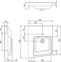 Раковина Ravak Be Happy II 50 L XJAL1100001 Белая — фото 4, Раковины подвесные