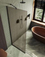 Товар: Душевая перегородка Maybah Glass MGD-703-6у 690x1950 в узком профиле Черный стекло бронзовое матовое - фото 4 Душевая перегородка Maybah Glass MGD-703-6у 690x1950 в узком профиле Черный стекло бронзовое матовое — фото 4, Душевые перегородки