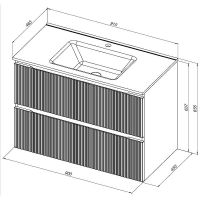 Тумба под раковину Aquanet Джейн 90 335430 подвесная Маренго — фото 12, Тумбы под раковину