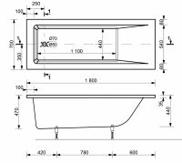 Ванна из искусственного камня Эстет Дельта 180х70 ФР-00001661 без гидромассажа — фото 8, Ванны из искусственного камня