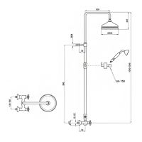 Душевая система Webert Ottocento OT760405010 Золото — фото 5, Душевые стойки