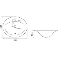 Раковина Orange 52 B06-520W Белая — фото 7, Раковины встраиваемые сверху