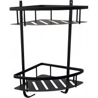 Полка корзина Rav Slezak Yukon YUA0800CMAT угловая Черная матовая — фото 1, Полки для ванной и душа