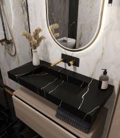 Товар: Раковина Boheme Armadi Art Flat 100 859-100-NM Черный мрамор - фото 2 Раковина Boheme Armadi Art Flat 100 859-100-NM Черный мрамор — фото 2, Раковины