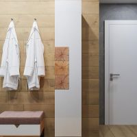 Шкаф пенал Бриклаер Форест 35 4627125416712 подвесной Дуб золотой Белый глянец — фото 1, Пеналы для ванной комнаты