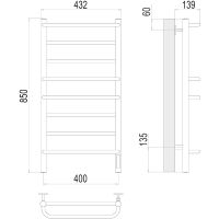 Электрический полотенцесушитель Terminus Евромикс П8 400х850 4670078531285 Хром — фото 4, Электрические полотенцесушители