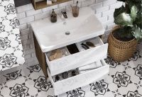 Товар: Тумба под раковину Aquaton Сканди 80 1A283001SDZ90 подвесная Белый глянец Дуб рустикальный - фото 9 Тумба под раковину Aquaton Сканди 80 1A283001SDZ90 подвесная Белый глянец Дуб рустикальный — фото 9, Мебель для ванной