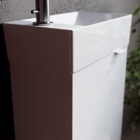 Товар: Тумба под раковину Sancos Mini 37 L MN35WL подвесная Белый глянец - фото 5 Тумба под раковину Sancos Mini 37 L MN35WL подвесная Белый глянец — фото 5, Мебель для ванной