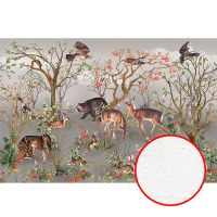 Фреска Ortograf Miracle 33850 Фактура бархат FX Флизелин (4,5*3) Серый/Разноцветный, Деревья/Животные/Птицы — фото 1, Фрески